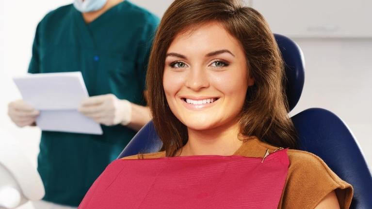 woman in dental chair